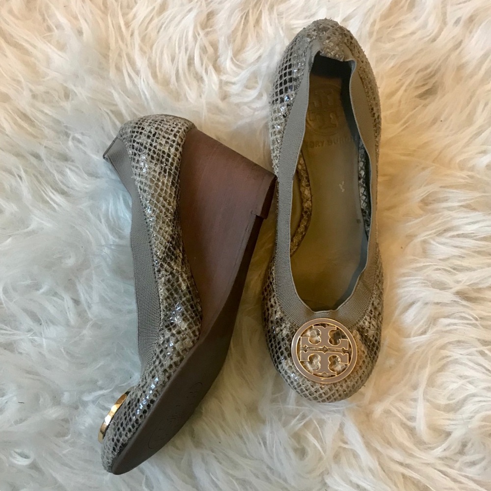 SOLD Tory Burch Caroline Python Wedge - Picture 2 of 7
